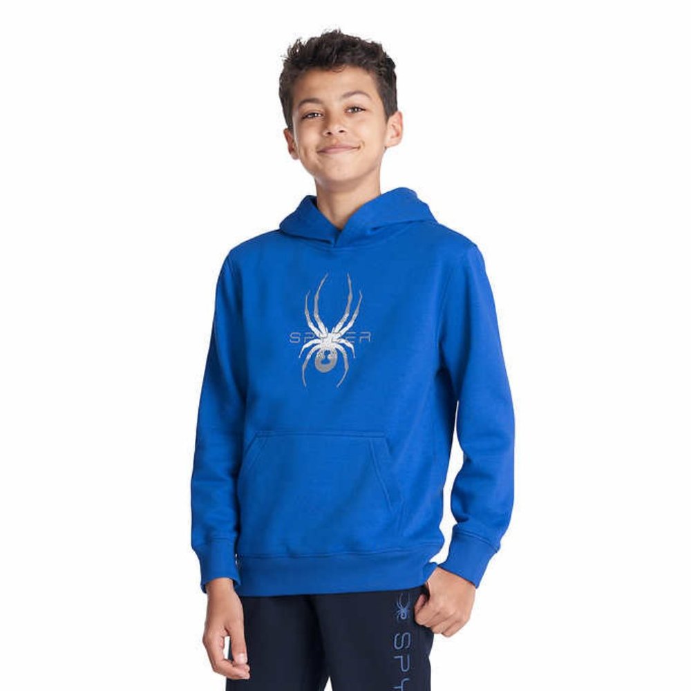 NWT Boys Spyder Royal Blue Hoodie Sweatshirt Youth Size S 7/8
